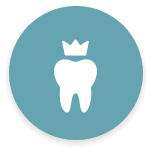 Tooth wearing a crown icon
